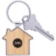 Bamboo & Metal House Key Chain