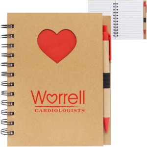 Paper Notebook with Die Cut Heart Shape - PM3388