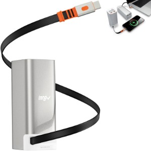 Dynamis High Capacity Power Bank w/  Retractable Cable, 20,000mAh - TX6283