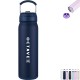 Stainless Steel Vacuum Bottle with Easy Carry Handle and Dual Use Lid, 24 oz.