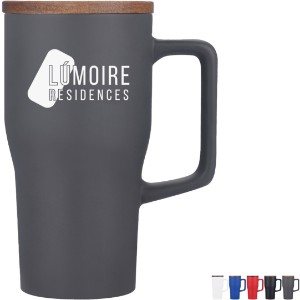 Ceramic Mug with Wood Lid, 18 oz. - WO1066