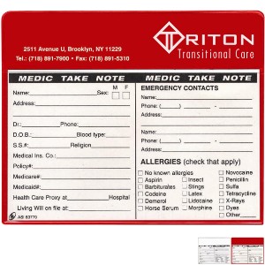 Medic-Take-Note Pouch with Magnetic Backing - RY1115