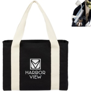 Cotton Shopper Tote w/ Contrast Handles - LD1066