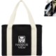 Cotton Shopper Tote w/ Contrast Handles