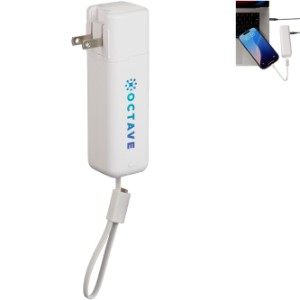 ETL Listed 20W PD Power Bank w/ AC Plug, 5000mAh - LD1048