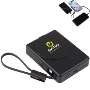 MagClick™ 15W Power Bank w/ Wall Plug, 5000mAh - LD5777