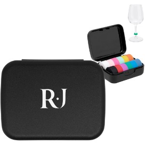 Silicone Wine Glass Markers in Recycled Case - HT7371