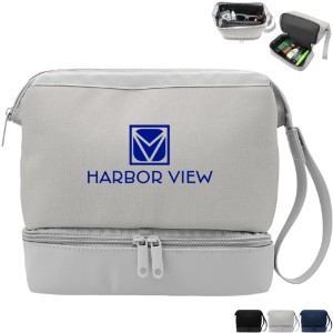 Weekender Polyester Toiletry Bag w/ Drop-Bottom - HT7359