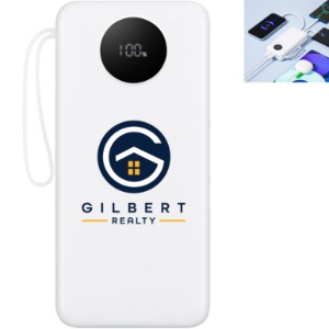 Fast Charging PD Power Bank with Built-In Cables, 20000mAh - Direct Import - RP1020