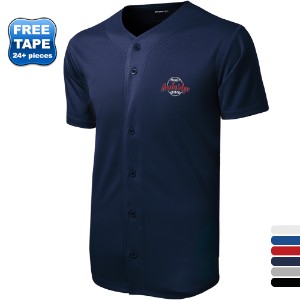 Sport-Tek® PosiCharge® Polyester Tough Mesh Full-Button Men's Jersey - WJ8007
