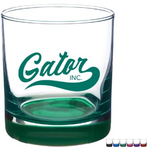 Aristocrat ARC Whiskey Rocks Glass with Color Bottom, 10.5 oz. - SZ1517