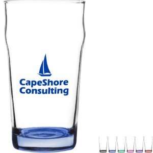 Porter Nonic Beer Glass with Color Bottom, 16 oz. - SZ1518