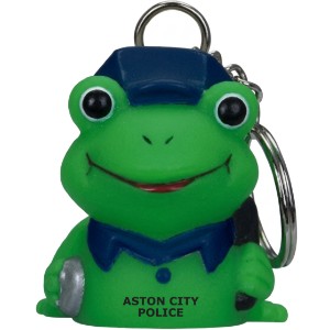 Police Officer Rubber Frog Key Chain - AN1640