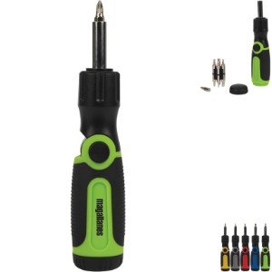 Edmund 3-Position Screwdriver Tool with 12 Magnetic Bits - LG9243
