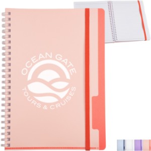 Arcadia Soft Spiral Notebook w/ Front Pocket, 6" x 8-1/4" - AR2233