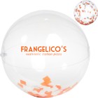 Orange and White Confetti Filled Beach Ball, 16"