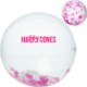 Pink and White Confetti Filled Beach Ball, 16"