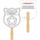 Police Badge Shape Coloring Hand Fan