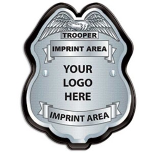 Junior Police Officer Trooper Badge, Silver - JPB602