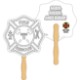 Fire Badge Shape Coloring Hand Fan
