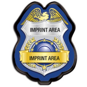 Junior Police Officer Shield Badge, Blue/Silver - JPB608