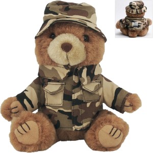 Desert Camo Boonie Hat Marine Plush Bear, 8" - YT1381