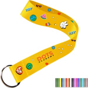 Polyester Wrist Keychain Lanyard w/ Split Ring, 3/4" - Direct Import - RP1050