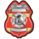 Volunteer Firefighter Red Plastic Badge
