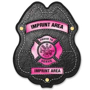 Firefighter Plastic Badge w/ Pink Maltese Cross - JFB604