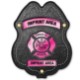 Firefighter Plastic Badge w/ Pink Maltese Cross