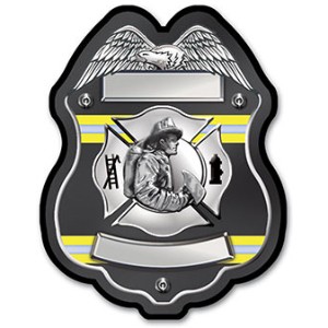 Volunteer Firefighter Black Plastic Badge - JFB612