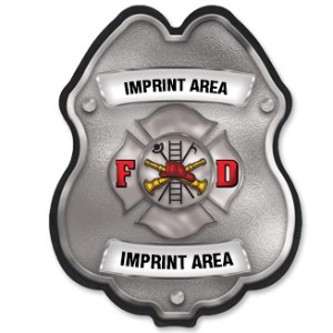 Firefighter Silver Plastic Badge w/ Maltese Cross - JFB613