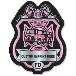 Firefighter Chief Pink and Silver Plastic Badge - JFB616