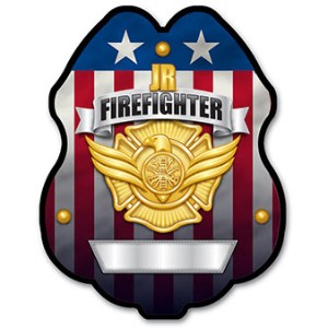 Junior Firefighter Patriotic Plastic Badge, Gold Eagle - JFB617
