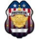 Junior Firefighter Patriotic Plastic Badge, Gold Eagle