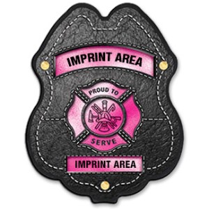 Firefighter Pink Maltese Cross Plastic Badge - JFB622