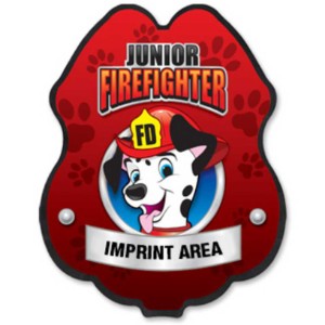 Firefighter Red Dalmation Plastic Badge - JFB623