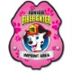 Firefighter Pink Dalmation Plastic Badge