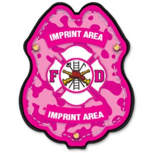 Firefighter Pink Camo Plastic Badge - JFB628