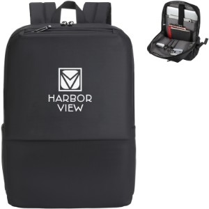 PU Leather Commute Laptop Backpack, 15.6" - Direct Import - RP1079