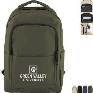 Hudson Leatherette Polyester Laptop Backpack - HT7424