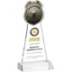Police Badge Crystal Award on Clear Mitered Base, 7.75"