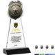 Police Badge Crystal Award on Colored Mitered Base, 9.75"