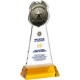 Police Badge Crystal Award on Amber Hartford Base, 8"
