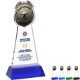 Police Badge Crystal Award on Colored Hartford Base, 8"