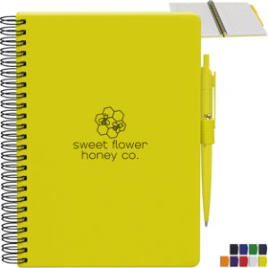 Neoskin® Hard Cover Spiral Journal & Pen Combo - SG5911