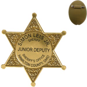 Junior 6 Point Sheriff Star Badge, Pin Back - KN1011