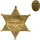 Junior 6 Point Sheriff Star Badge, Pin Back