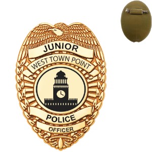 Junior Police Officer Shield Badge, Pin Back - KN1021