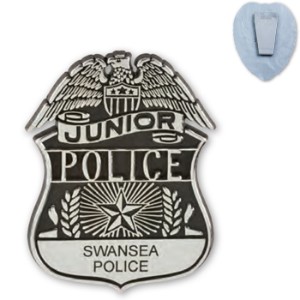 Junior Police Officer Eagle & Star Badge, Clip Back - KN1001